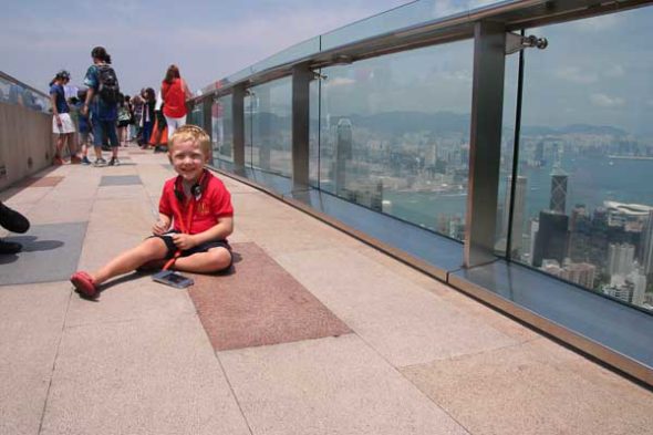 Up top the Peak Tram in Hong Kong