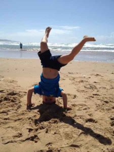 St. Lucia beaches headstand