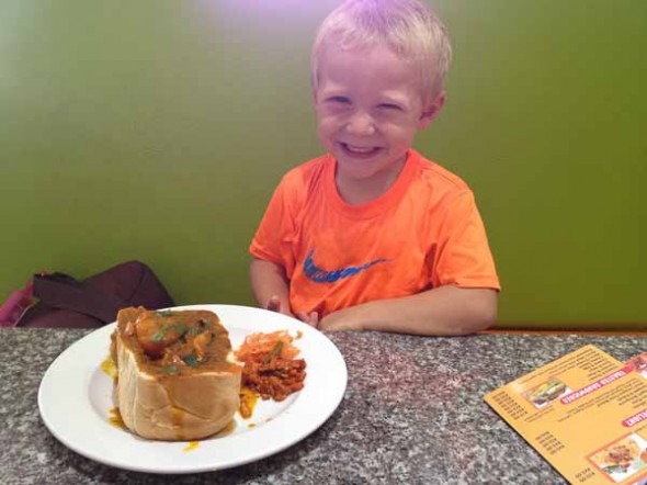 Eating Bunny Chow in Durban | The Gap Year Family Eating Bunny Chow in Durban
