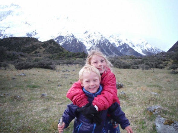 Hiking the Hooker Valley Track at the base of Mount Cook