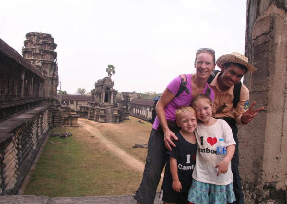 At Angkor Wat with our amazing guide for the day