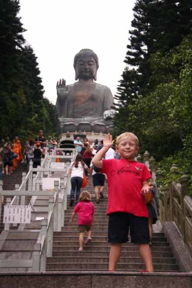 The Big Buddha with Kids Hong Kong | The Gap Year Family There is a reason this is called the Big Buddha!