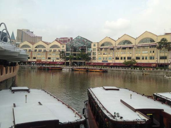 Clark's Quay Singapore with Kids | The Gap Year Family Right on the river, catch a river ferry and enjoy the day on the water with a stop at Clark's Quay